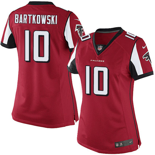 Women's Limited Steve Bartkowski Nike Jersey Red Home - #10 NFL Atlanta Falcons